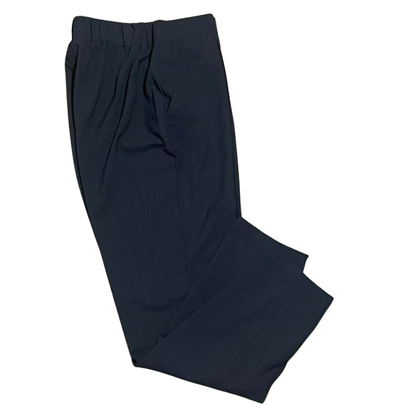 Nine West Sz S Crop Pants 27"In Relaxed Fit Elastic Waist Straight Leg Black New - Picture 1 of 9